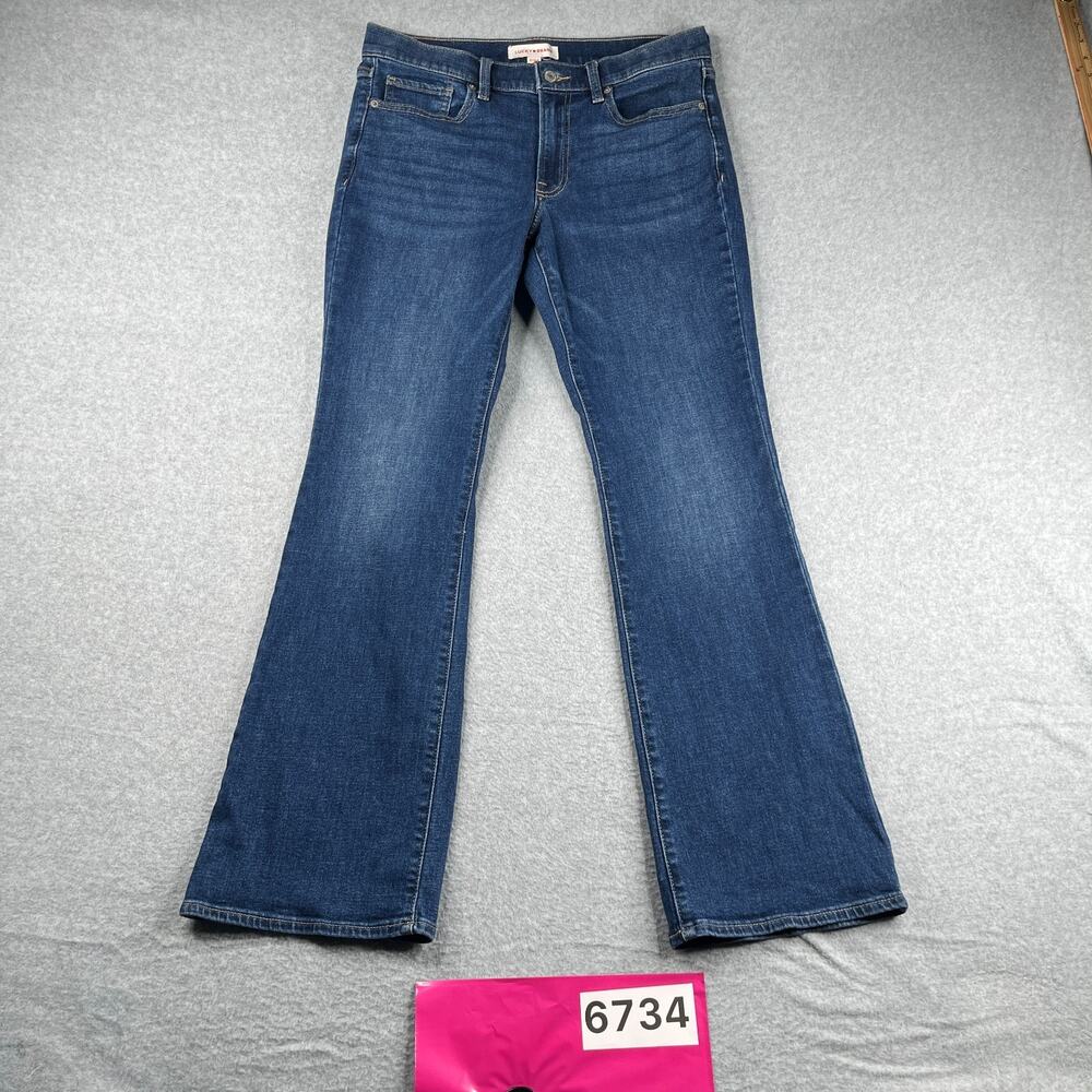 Lucky Brands Denim Jeans Sweet Mid Rise Boot Womens Size 10R Blue Distressed